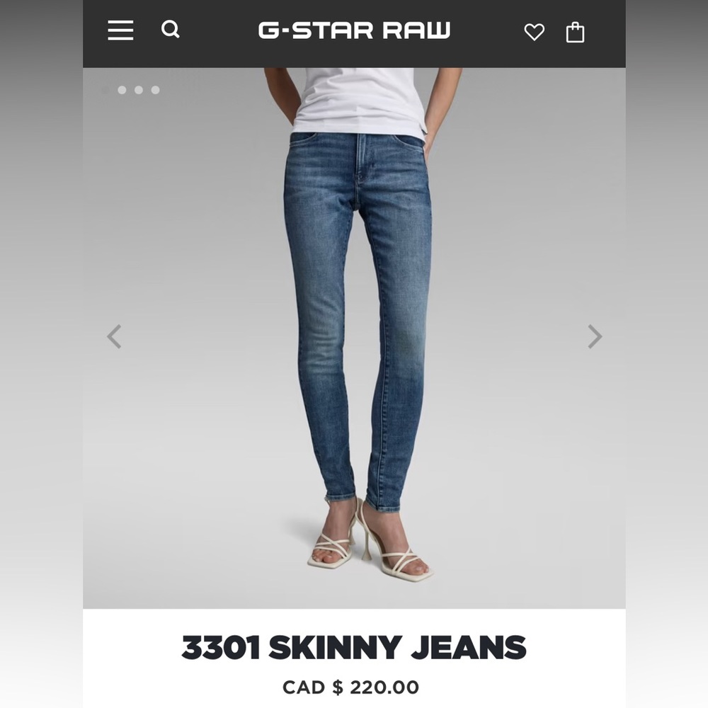 Brand New with tag G-Star 3301 skinny jeans 25W 32L